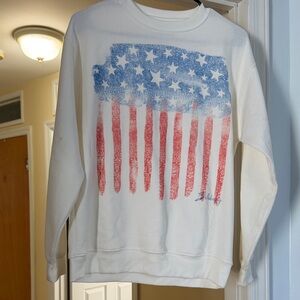 Billabong White Sweatshirt with Blue and Red Graphic
